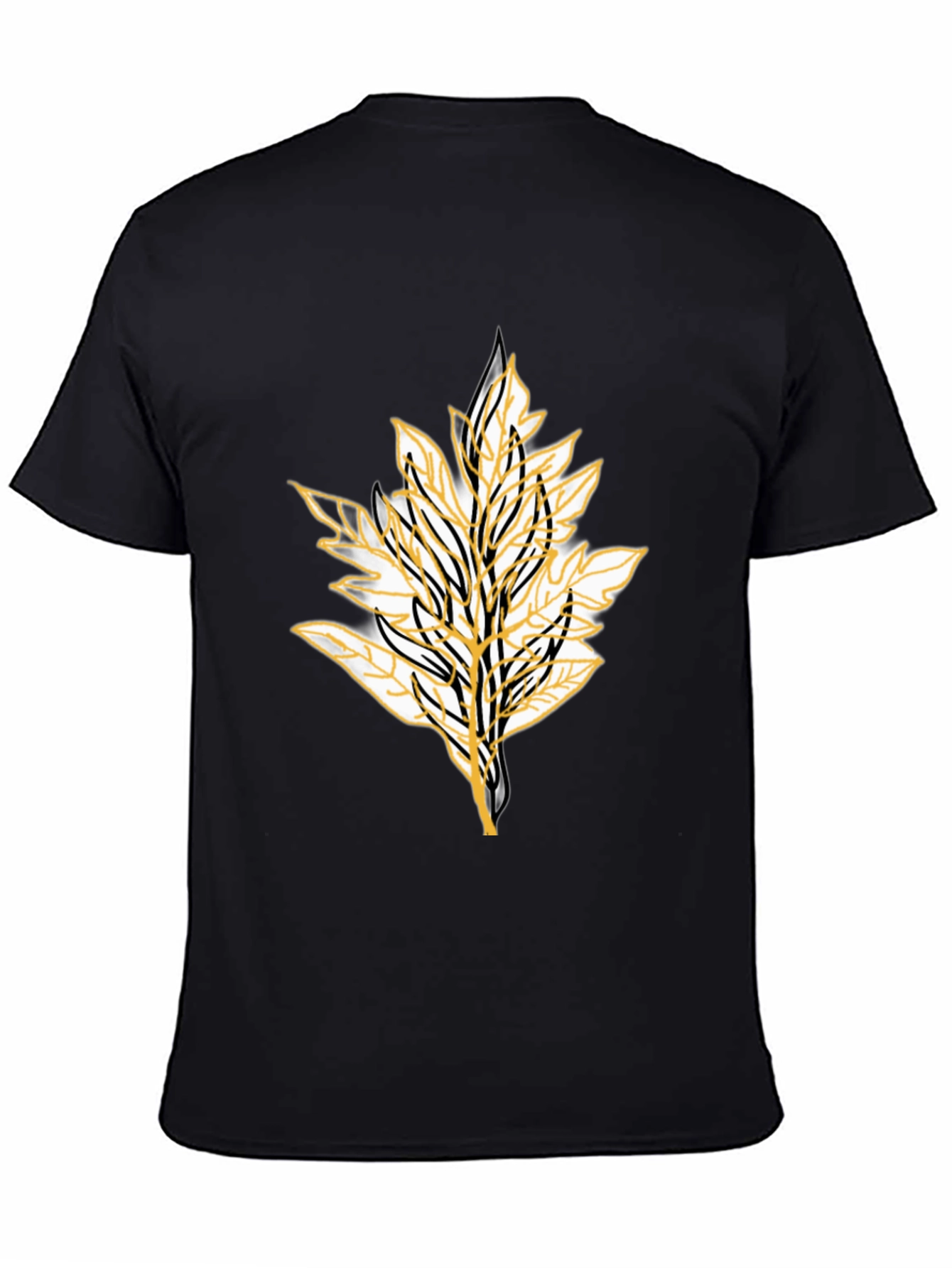 Leaf Graphic Black T-Shirt