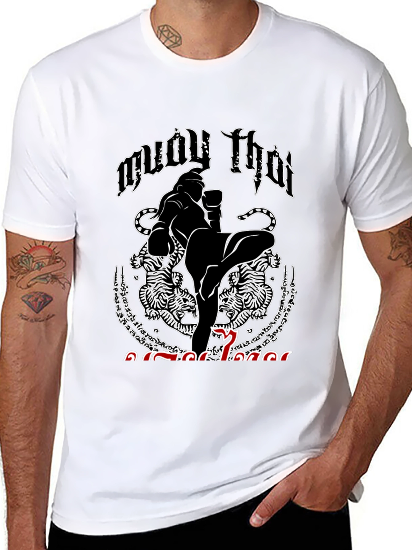 Muay Thai Graphic T-Shirt - Kickboxing Fighter Tee