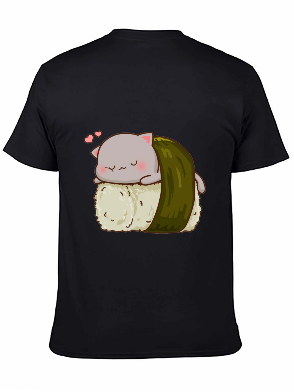 Sushi Cat Black T-Shirt