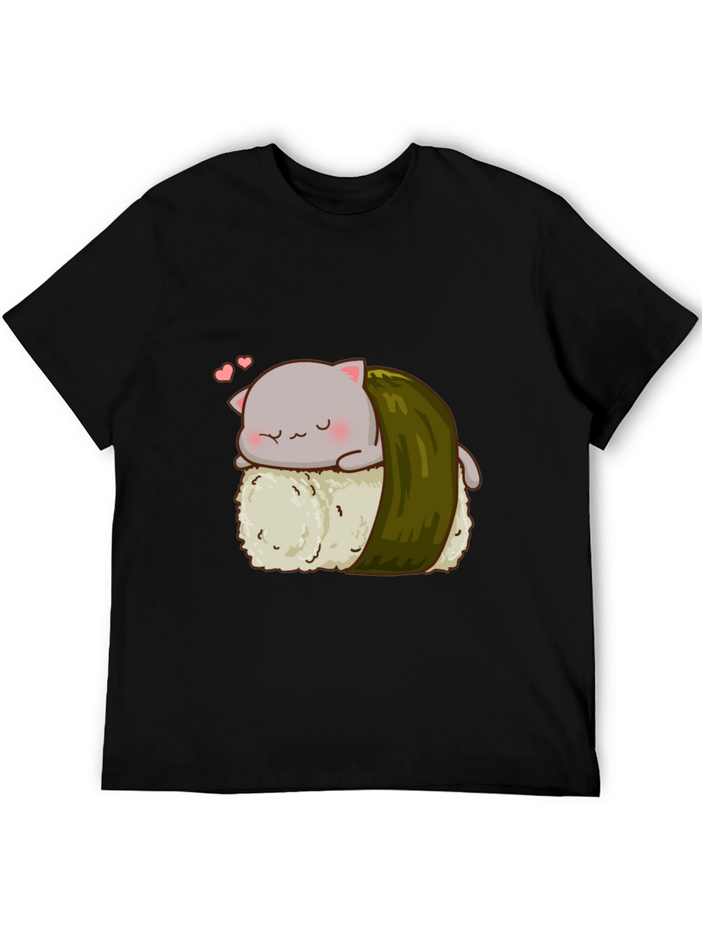 Sushi Cat Black T-Shirt