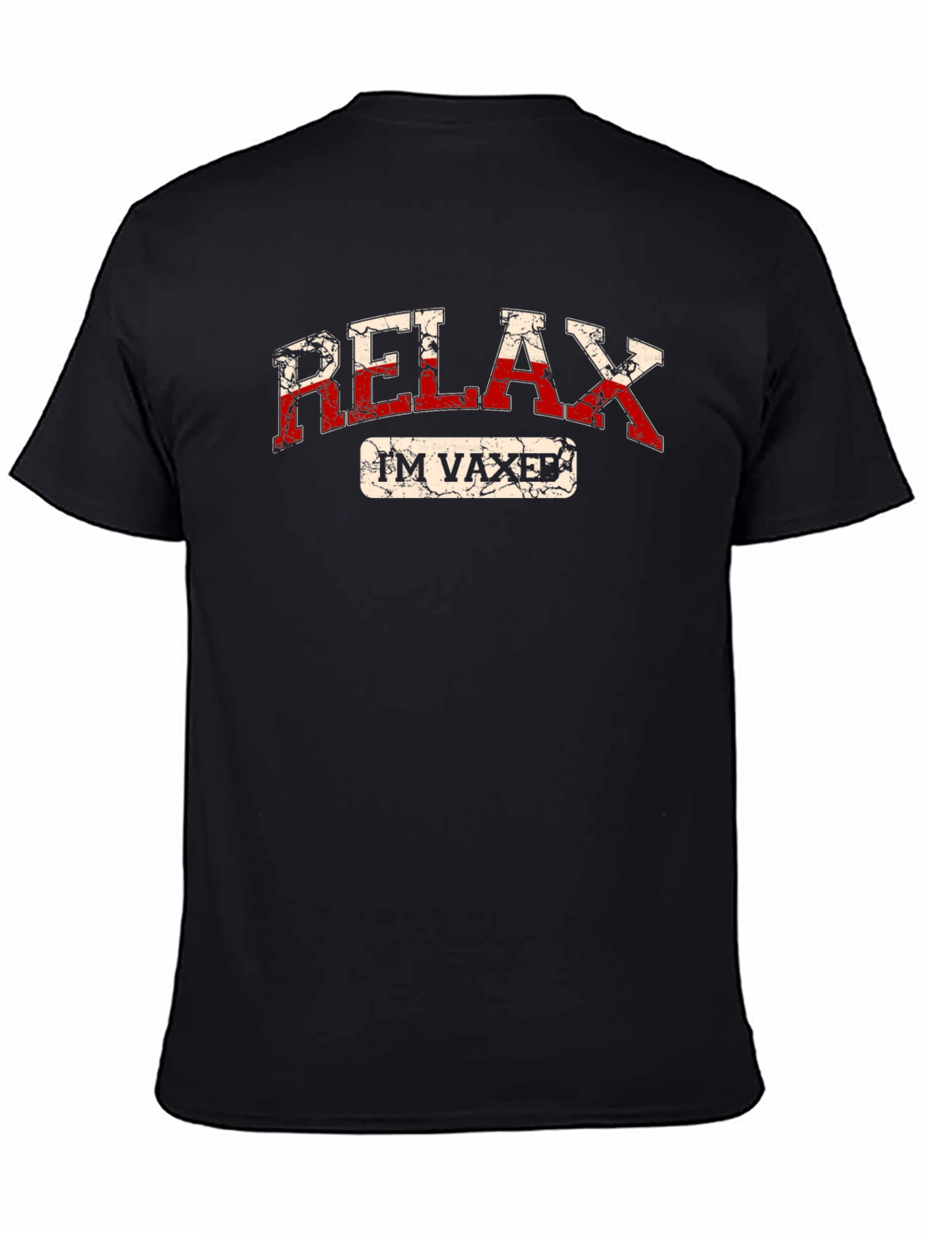 Relax Im Vaxed T-Shirt: Black Cotton Tee