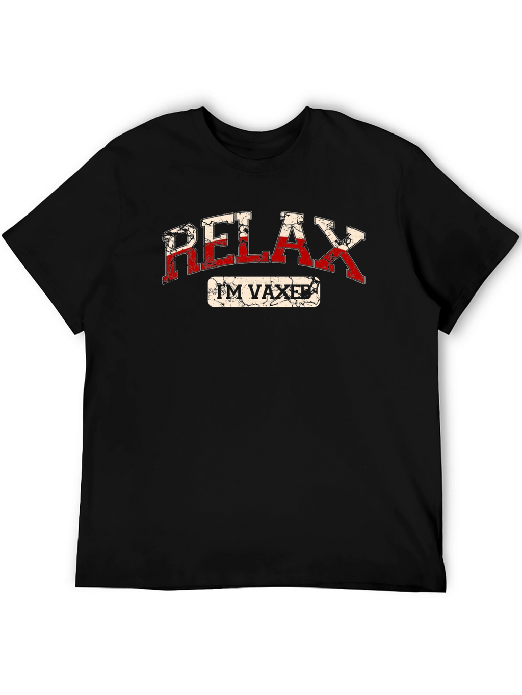 Relax Im Vaxed T-Shirt: Black Cotton Tee