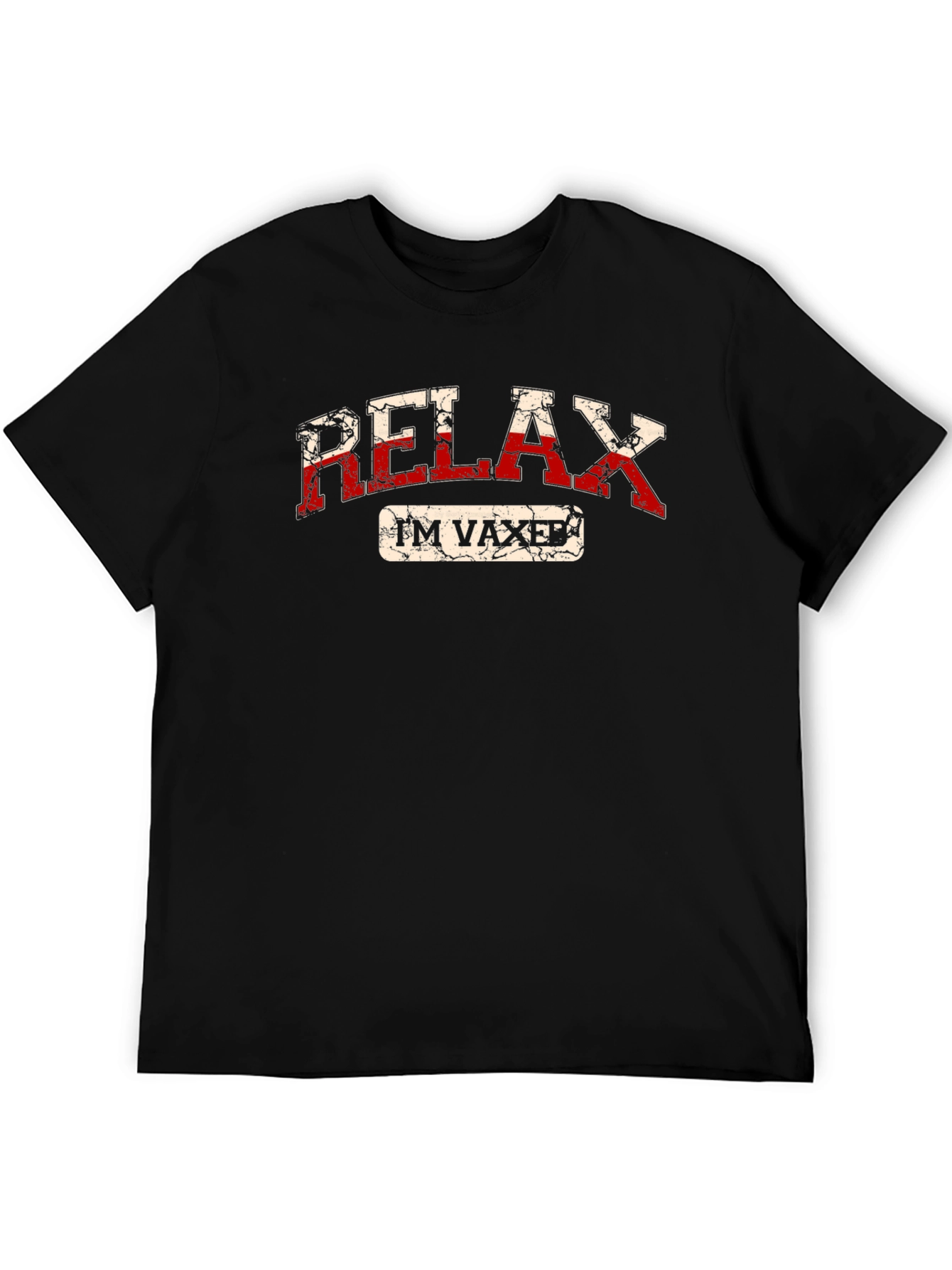 Relax Im Vaxed T-Shirt: Black Cotton Tee