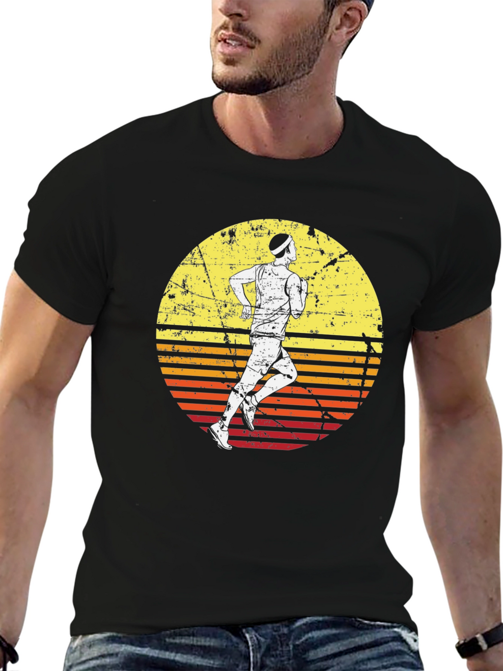Retro Runner Graphic Tee - Black