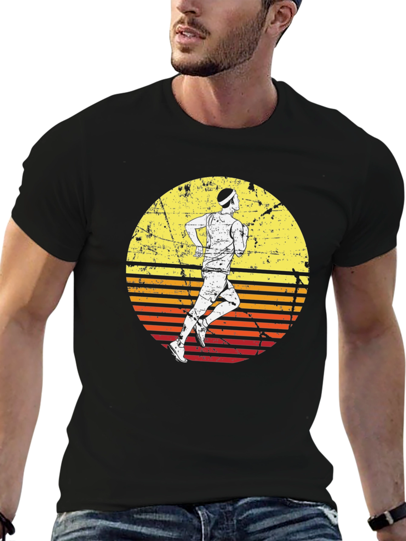 Retro Runner Graphic Tee - Black