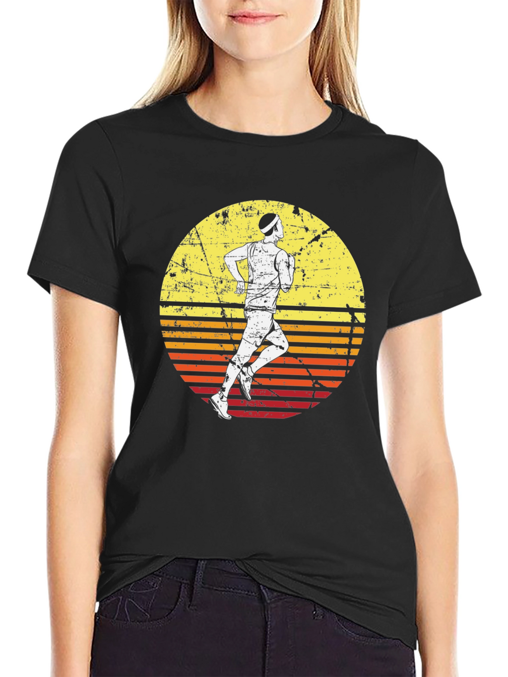 Retro Runner Graphic Tee - Black