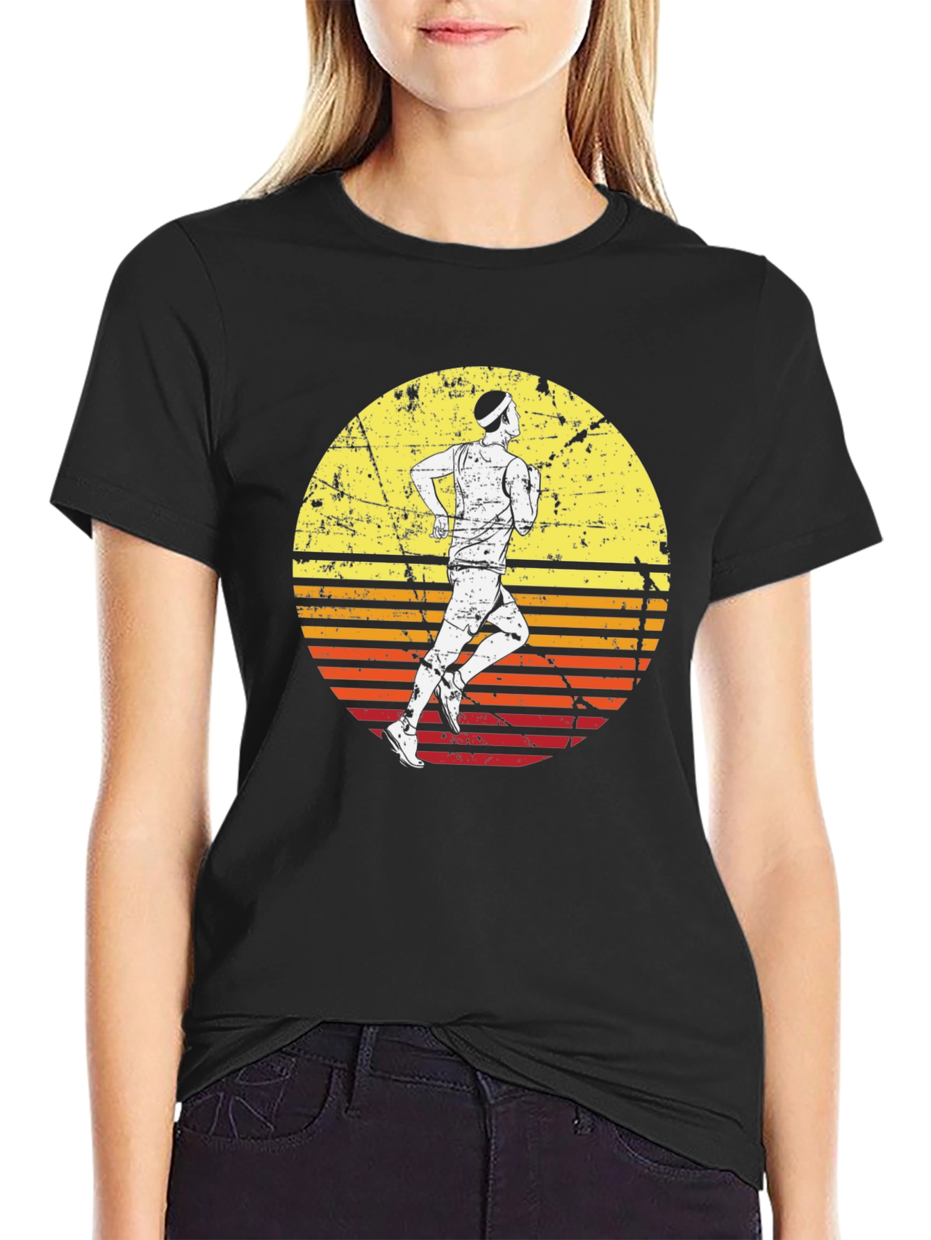 Retro Runner Graphic Tee - Black