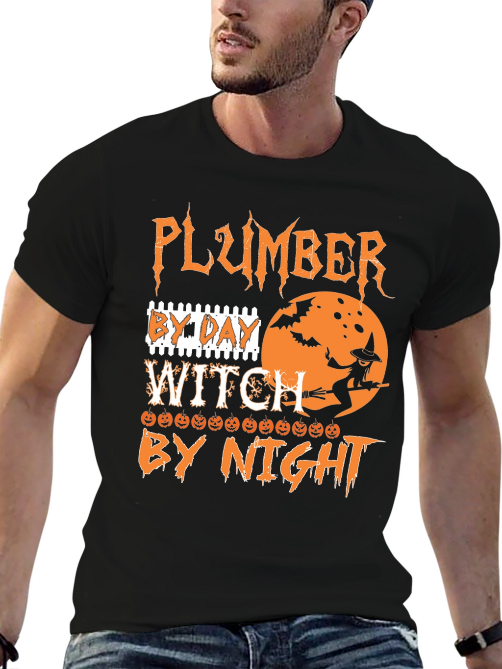 Plumber by Day Witch by Night Halloween T-Shirt