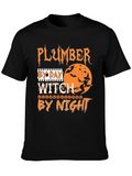 Plumber by Day Witch by Night Halloween T-Shirt
