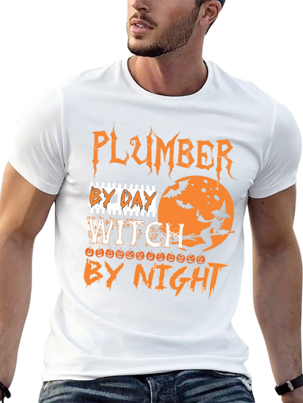 Plumber by Day Witch by Night Halloween T-Shirt