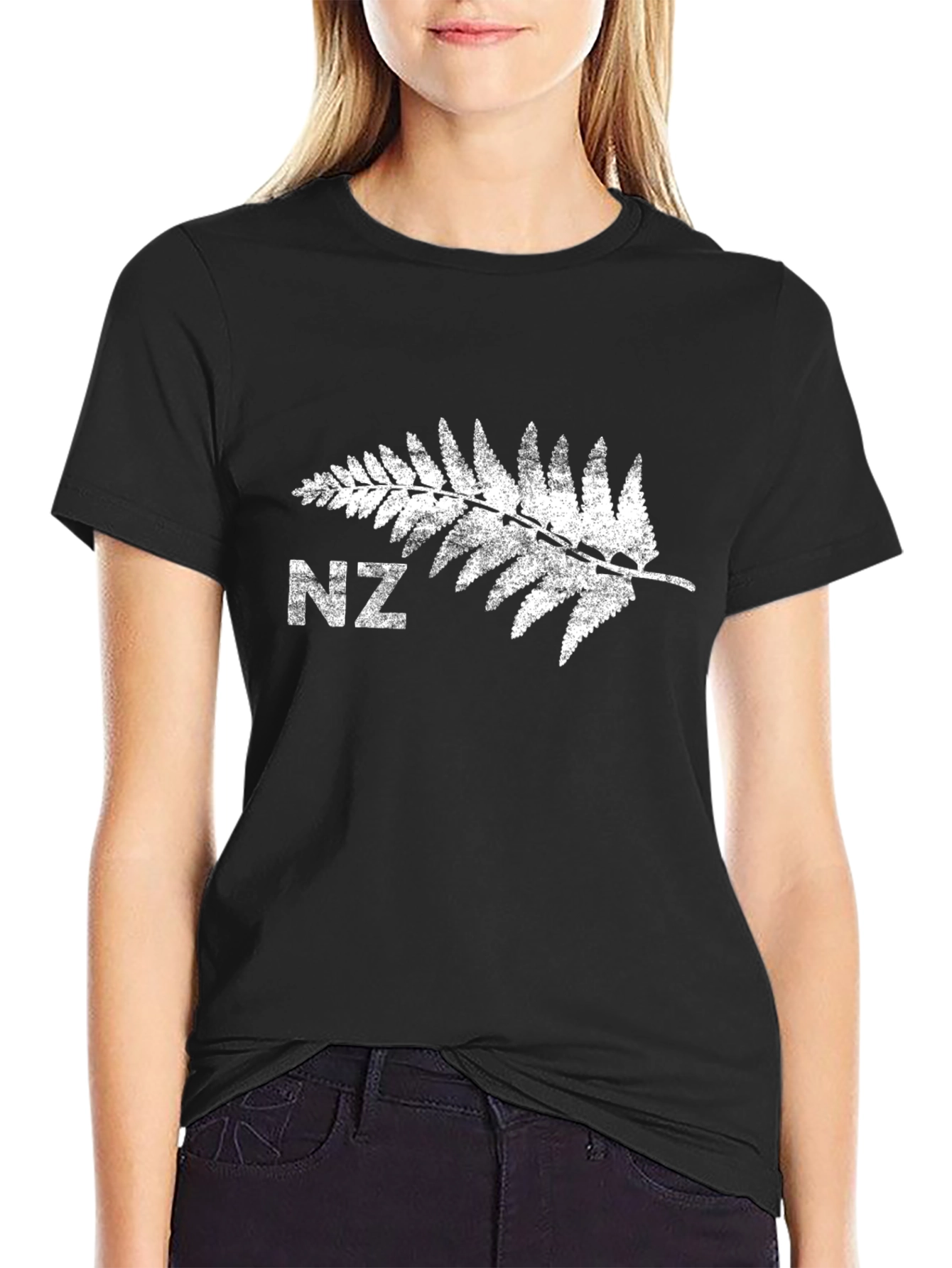 NZ Silver Fern Black Tee - New Zealand Pride