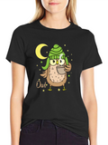 Cozy Owl T-Shirt - Nighttime Coffee Sipper