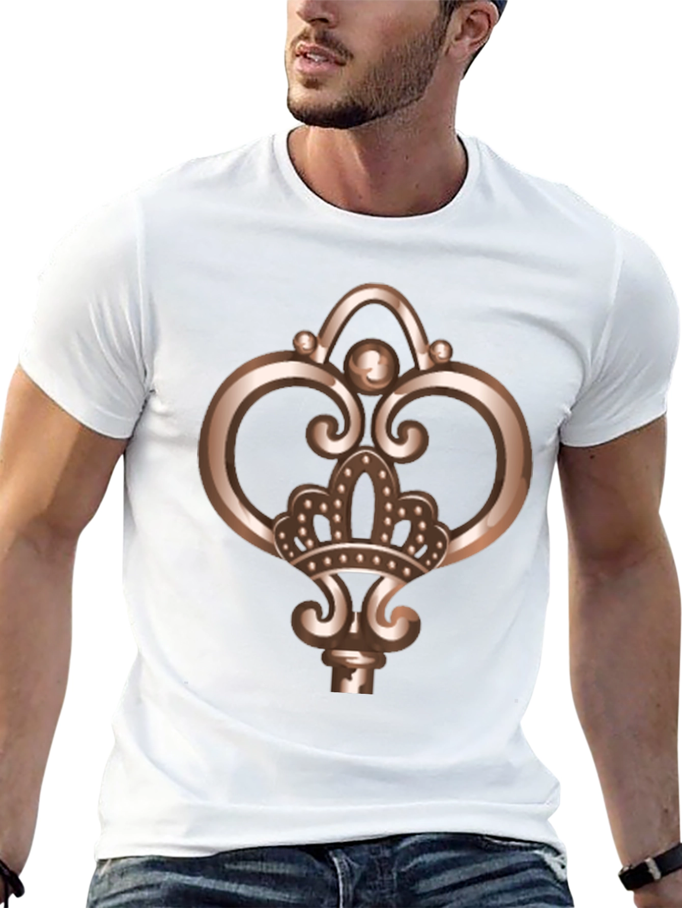 Royal Key Graphic Tee - Black Cotton Comfort