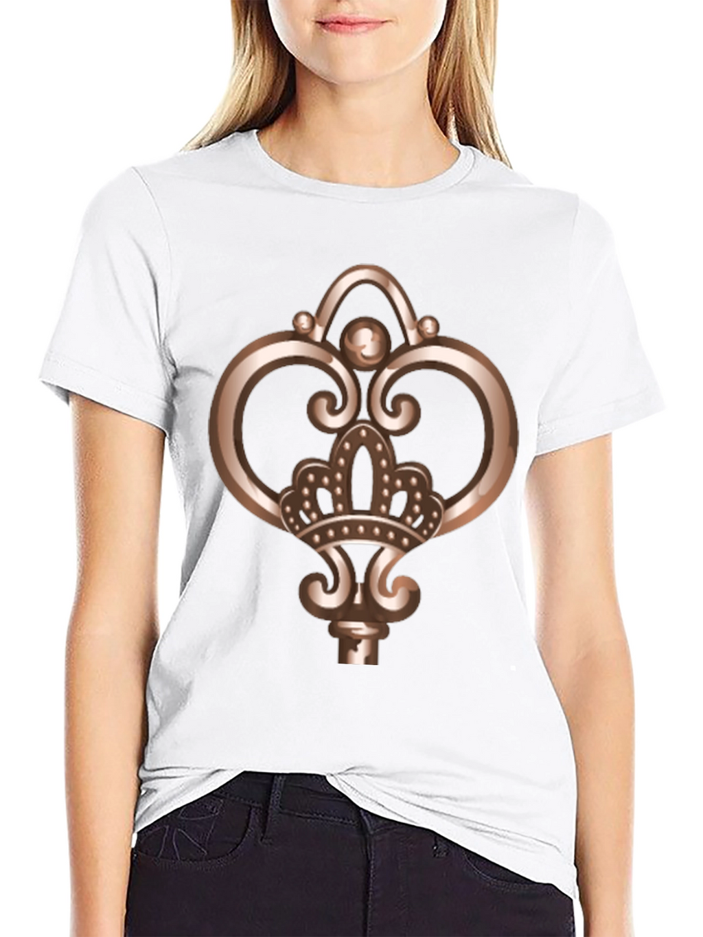 Royal Key Graphic Tee - Black Cotton Comfort