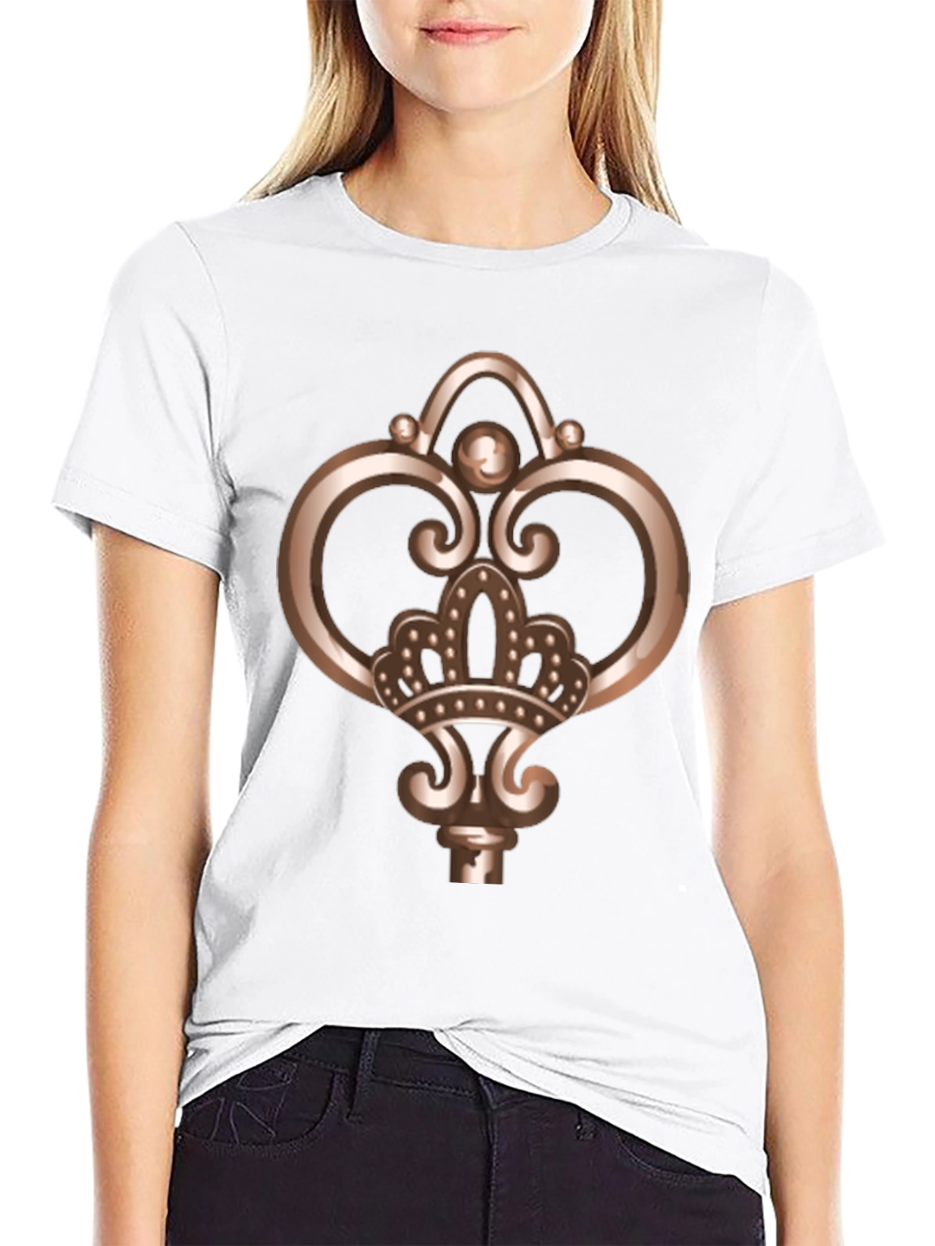 Royal Key Graphic Tee - Black Cotton Comfort