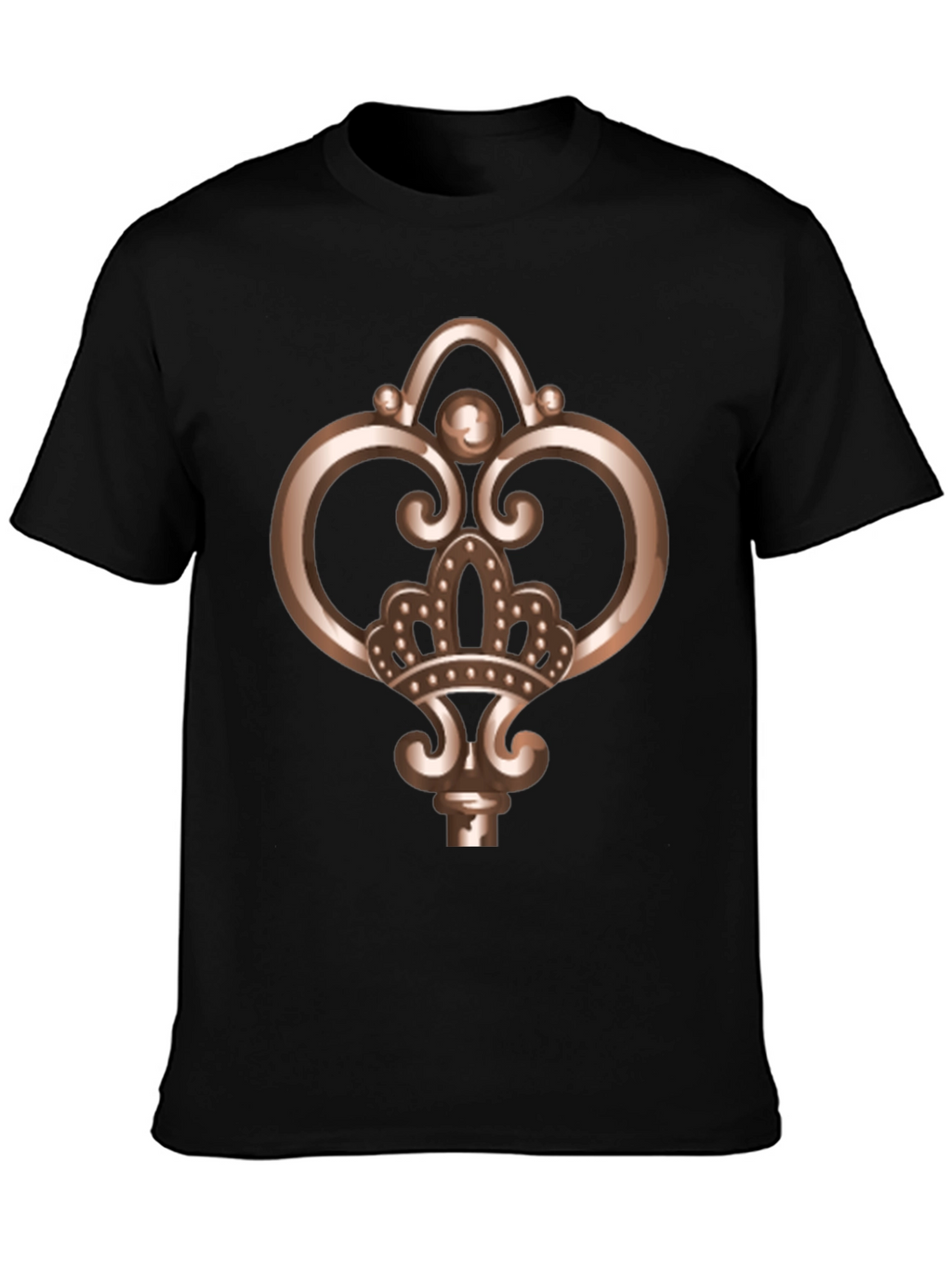 Royal Key Graphic Tee - Black Cotton Comfort
