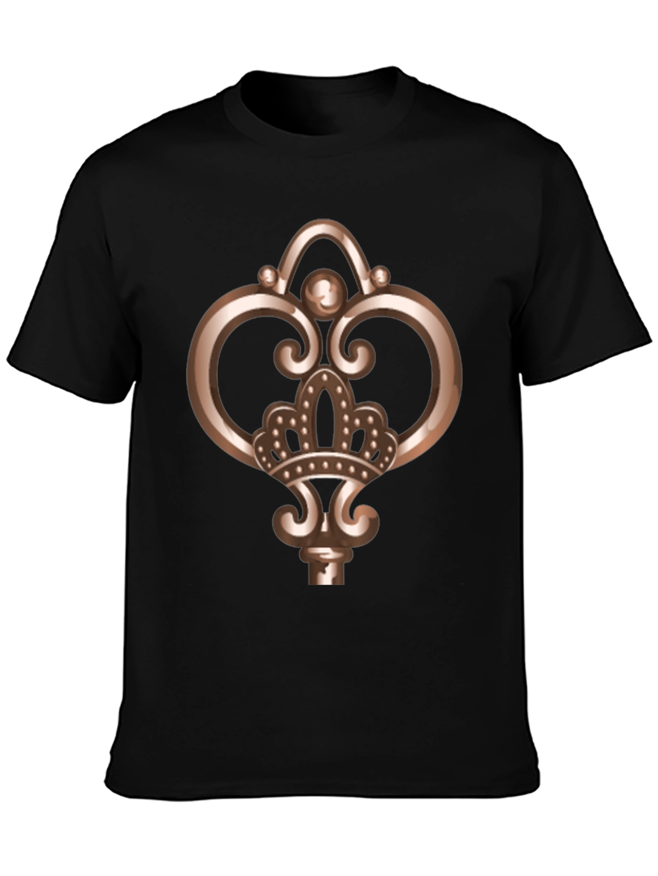 Royal Key Graphic Tee - Black Cotton Comfort