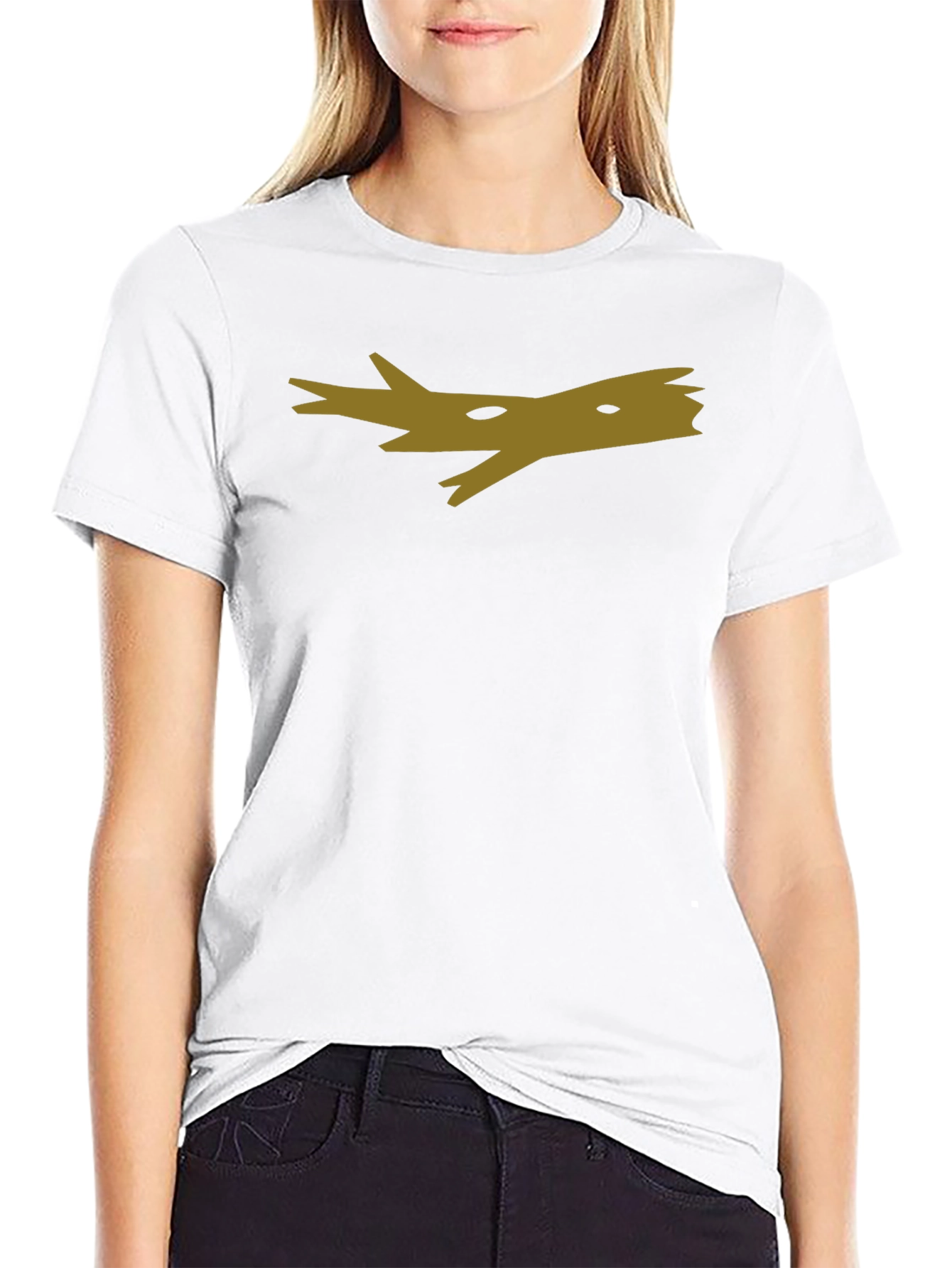 Mens Black Tee with Abstract Gold Tree Branch Graphic