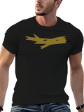 Mens Black Tee with Abstract Gold Tree Branch Graphic