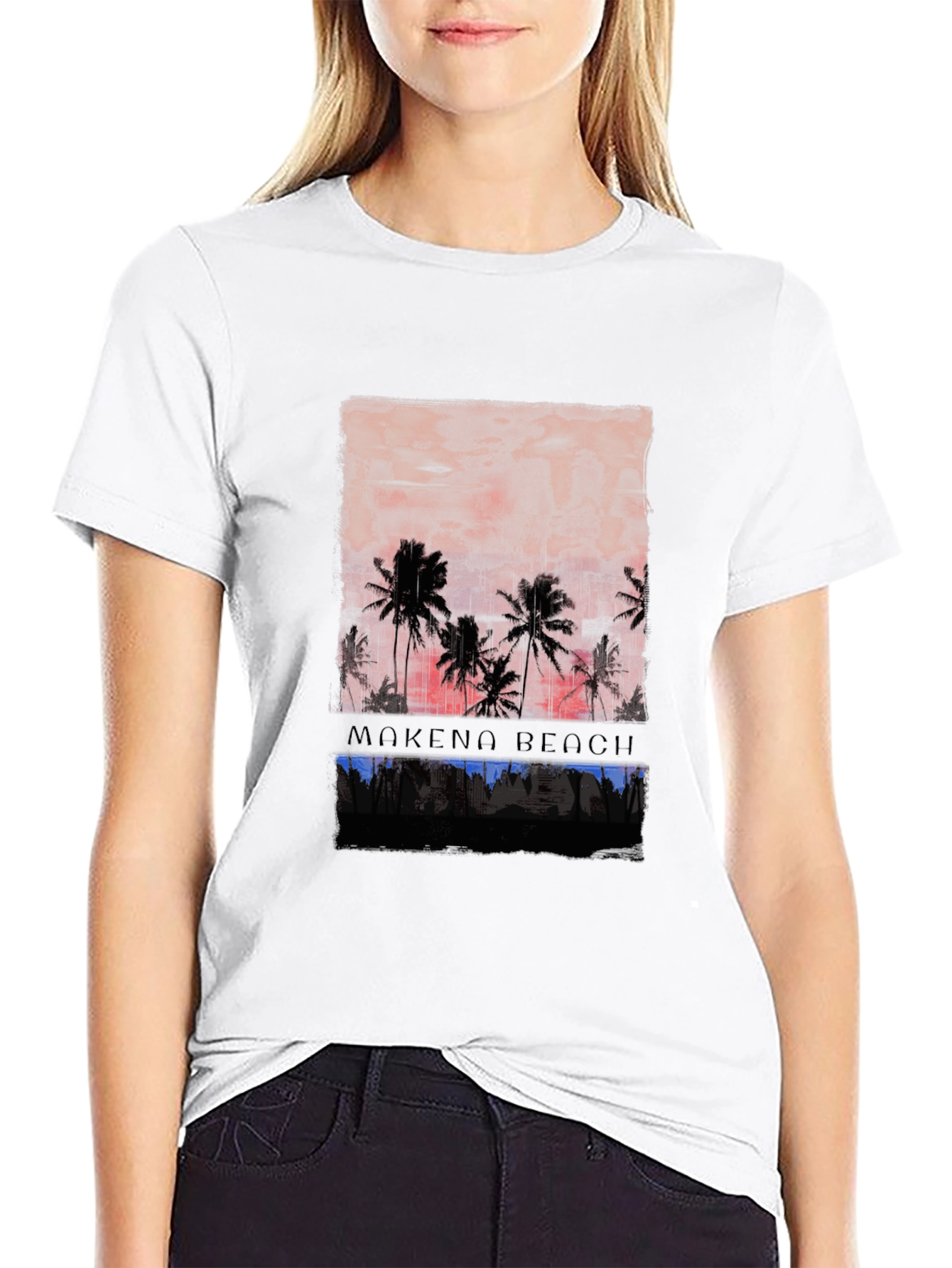 Mokeno Beach Palm Sunset Graphic Tee