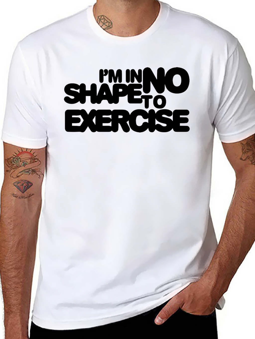 Funny No Shape To Exercise Black T-Shirt