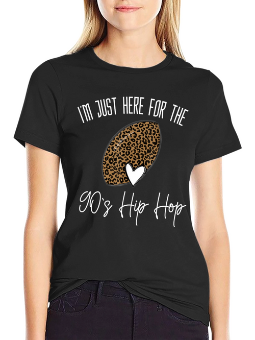 90s Hip Hop Football Leopard Print Tee