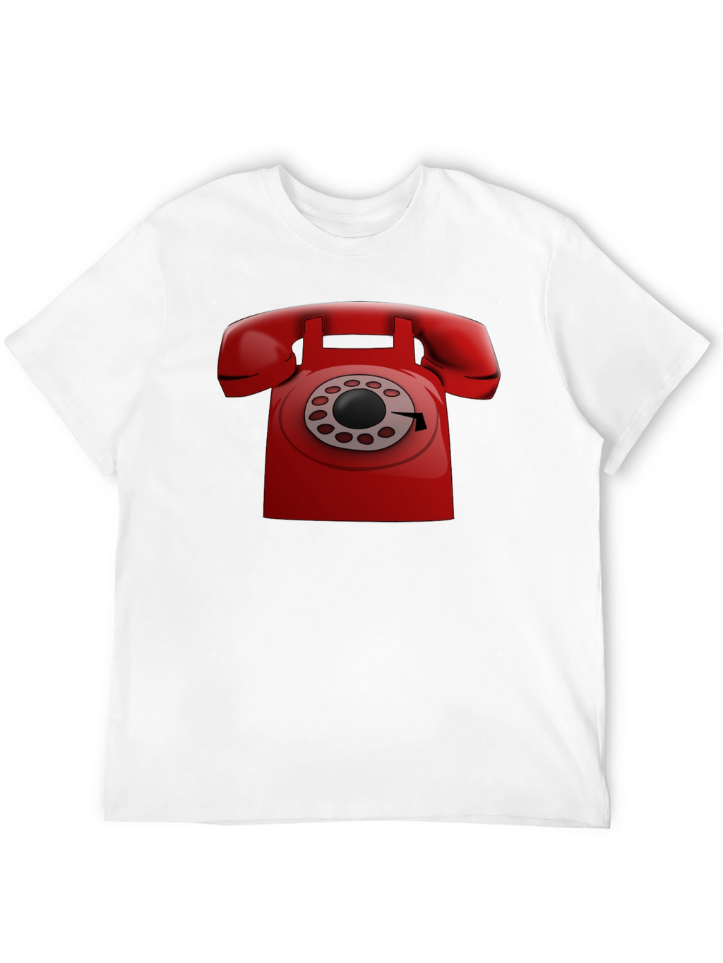Retro Red Rotary Phone Graphic T-Shirt