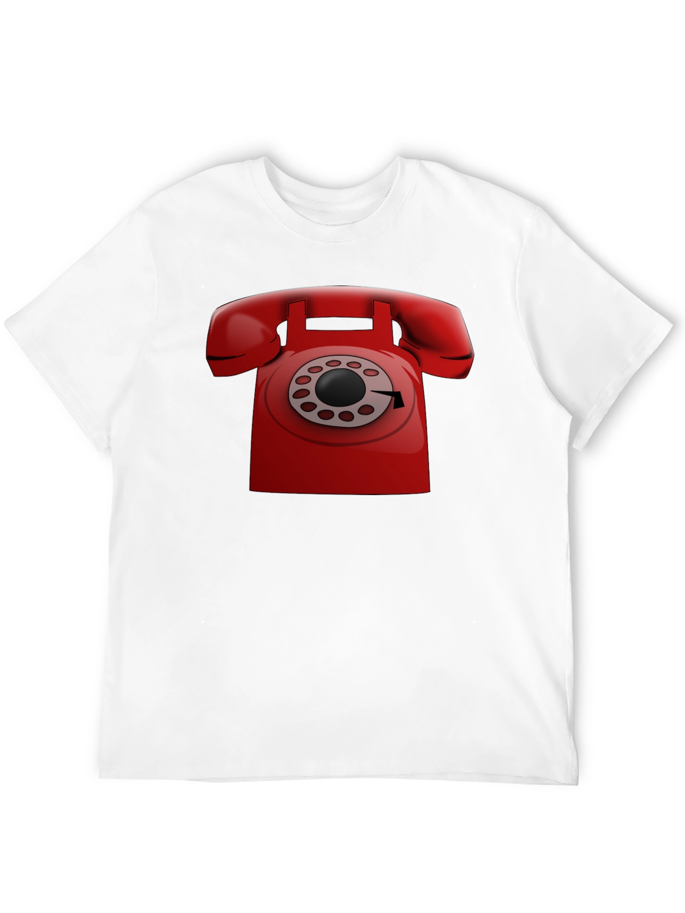 Retro Red Rotary Phone Graphic T-Shirt