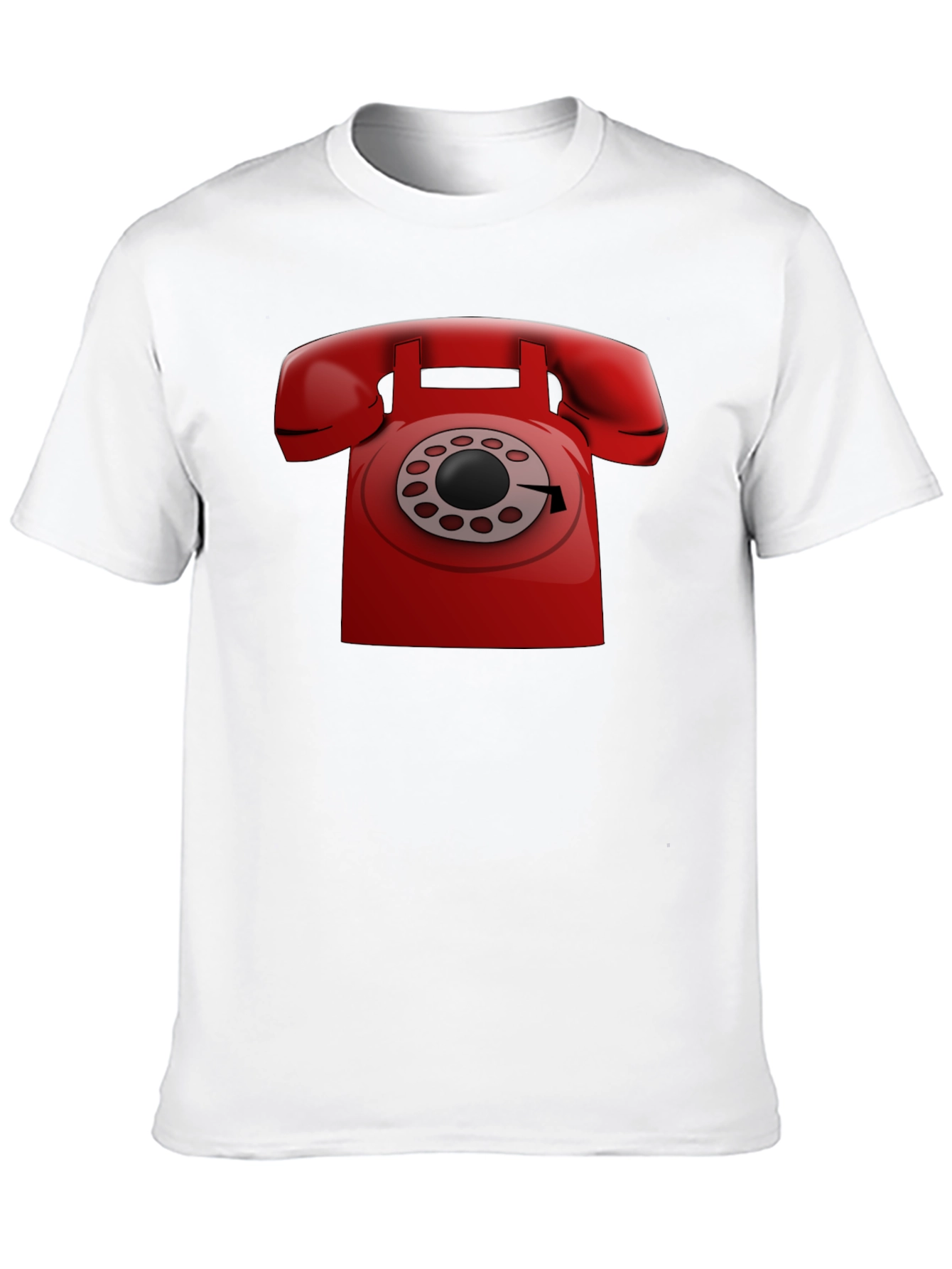 Retro Red Rotary Phone Graphic T-Shirt