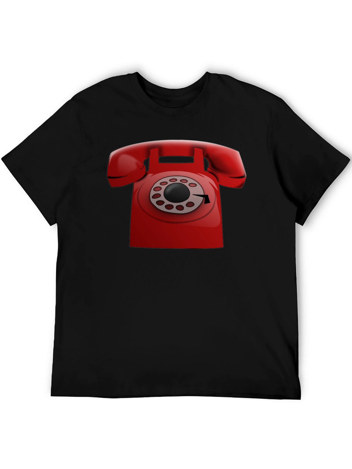 Retro Red Rotary Phone Graphic T-Shirt