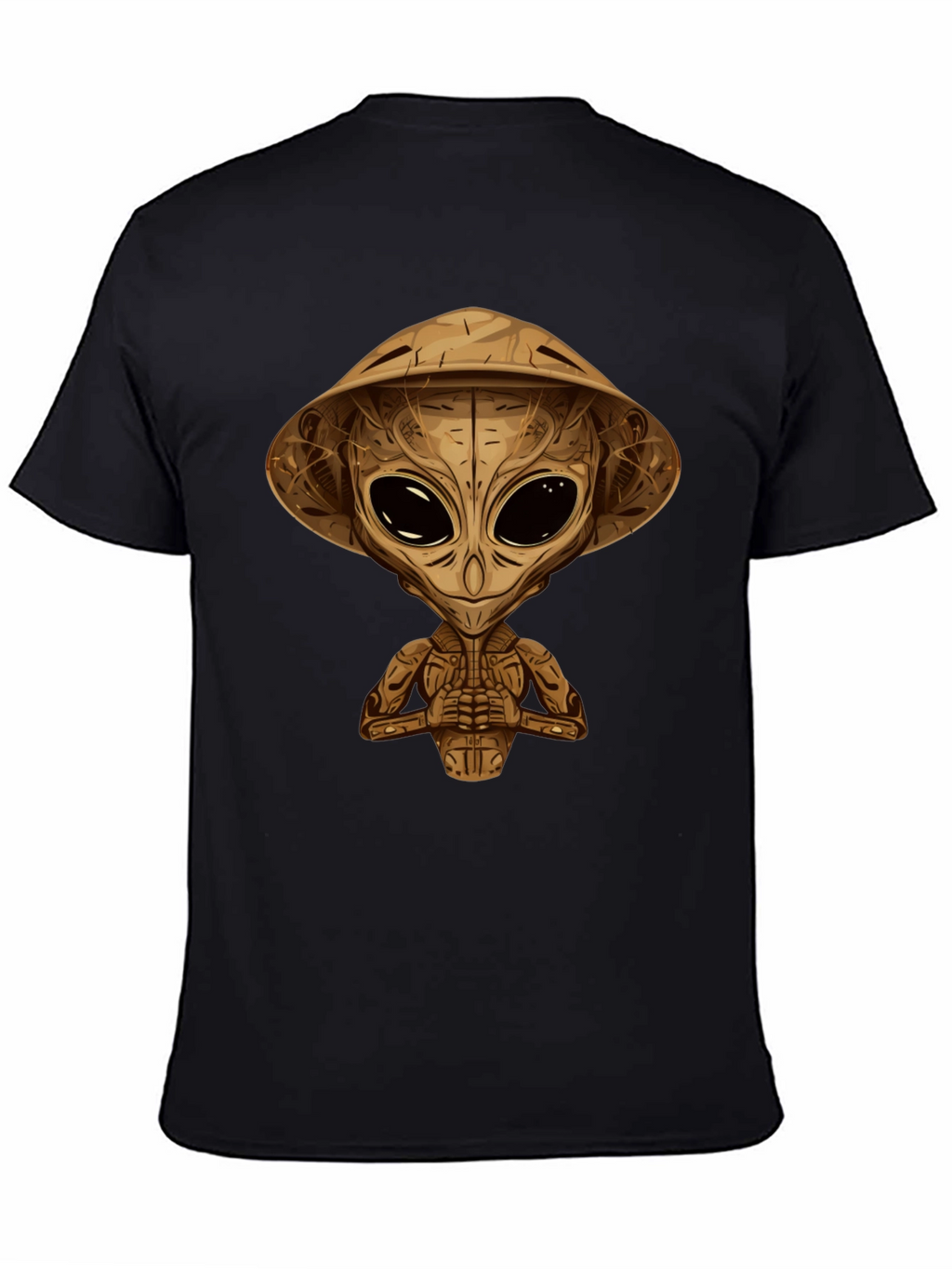 Alien Samurai Graphic Tee - Black Cotton T-Shirt