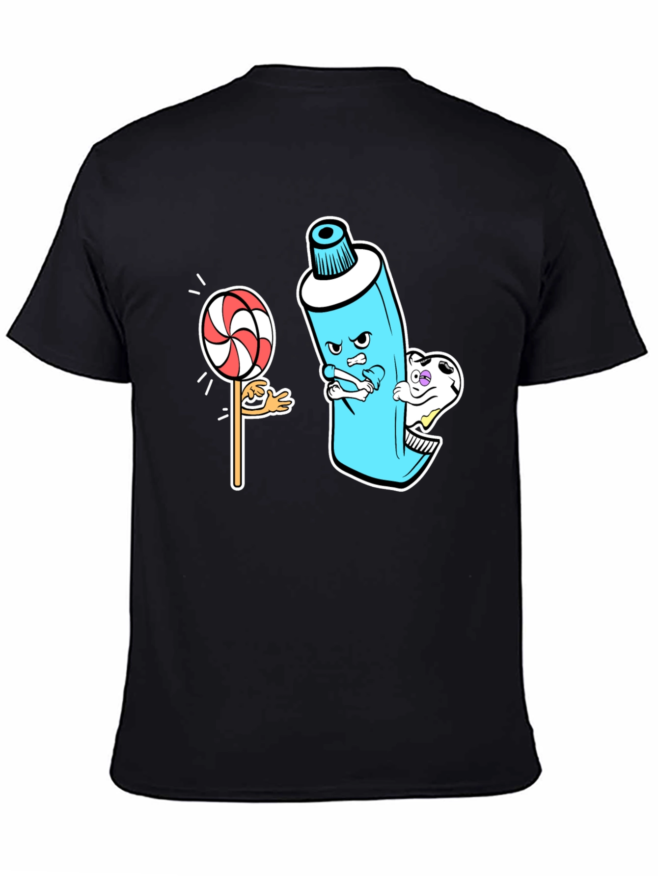 Funny Toothpaste vs. Lollipop Graphic Tee