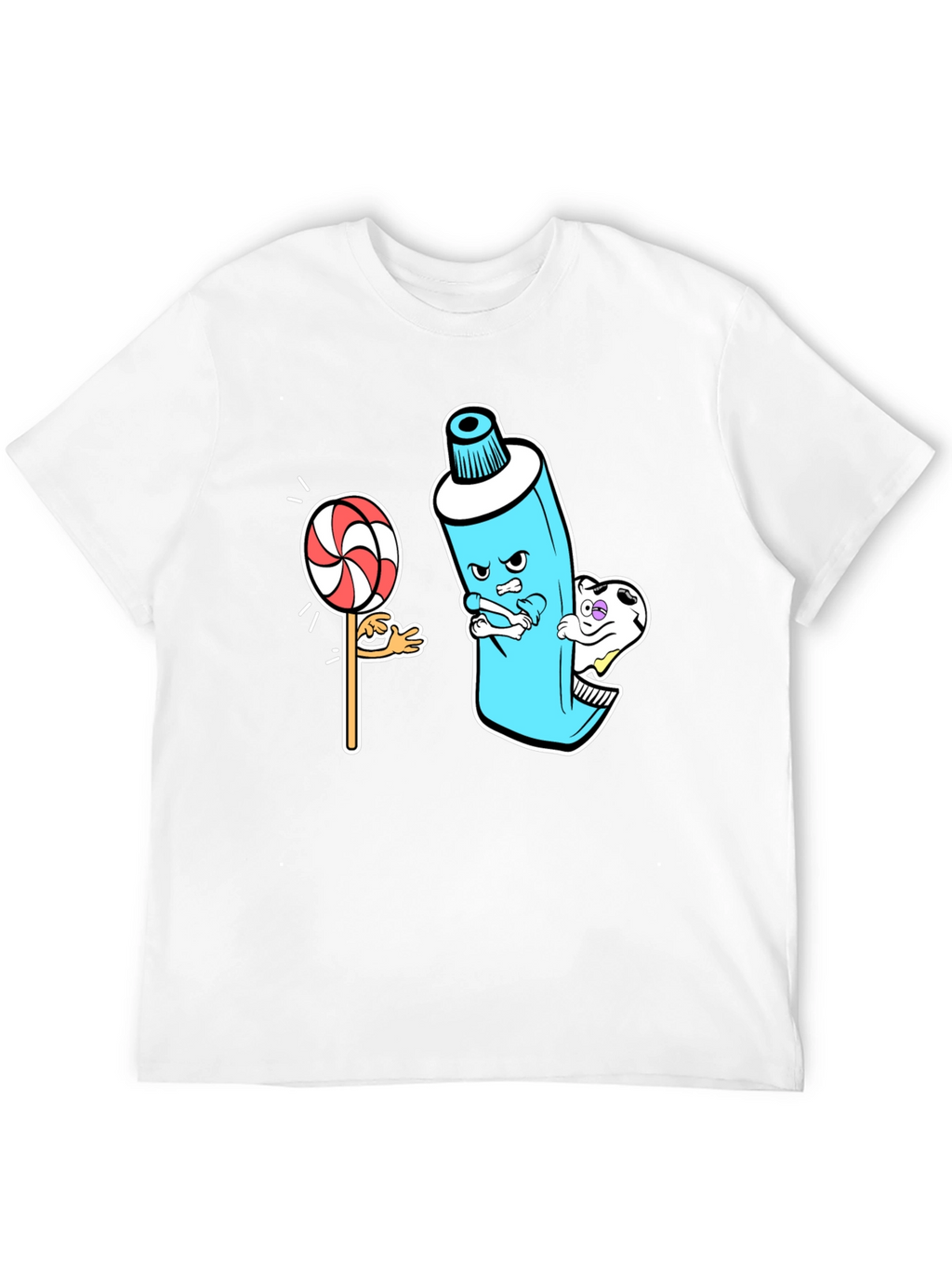 Funny Toothpaste vs. Lollipop Graphic Tee