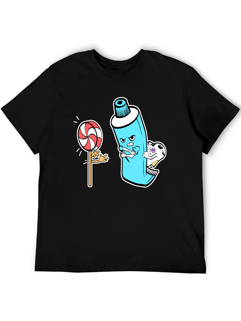 Funny Toothpaste vs. Lollipop Graphic Tee