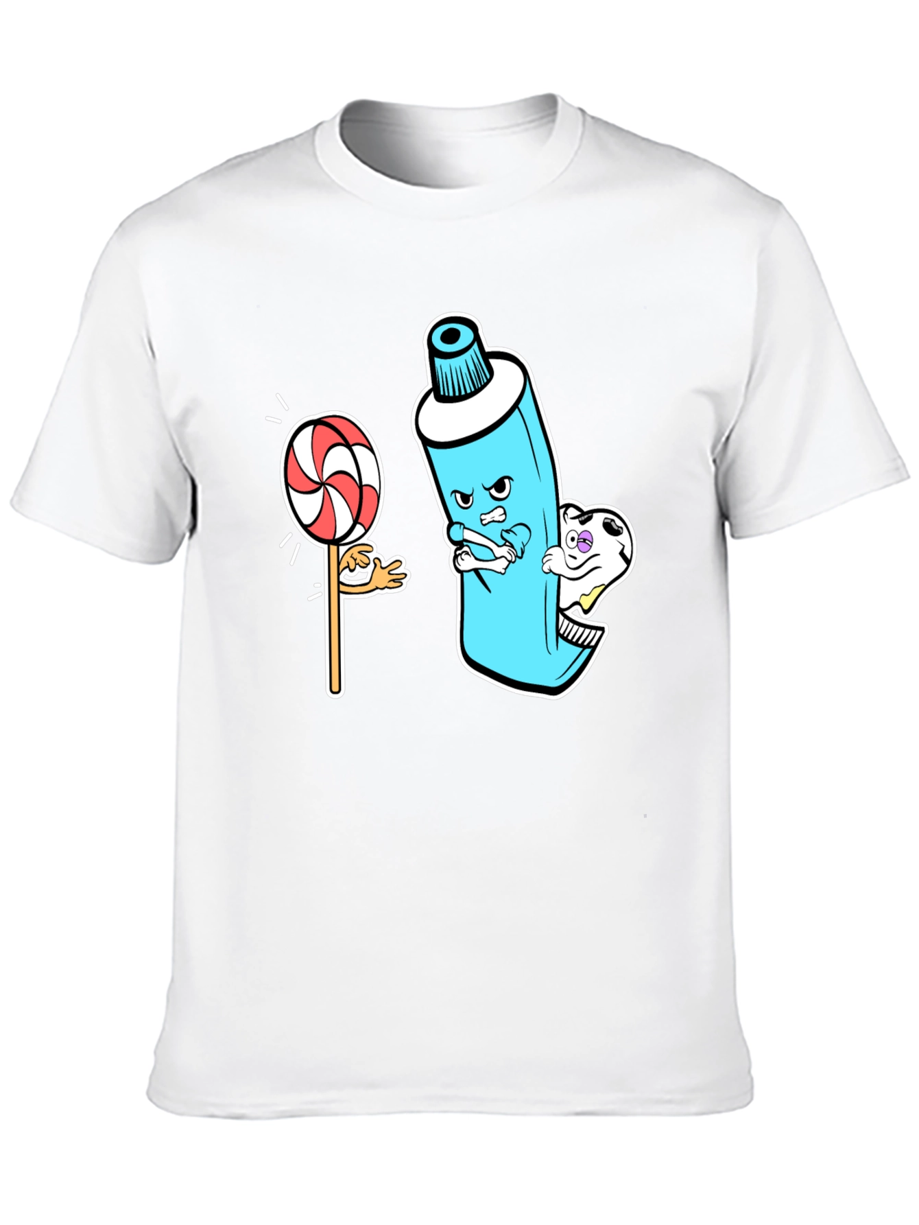 Funny Toothpaste vs. Lollipop Graphic Tee