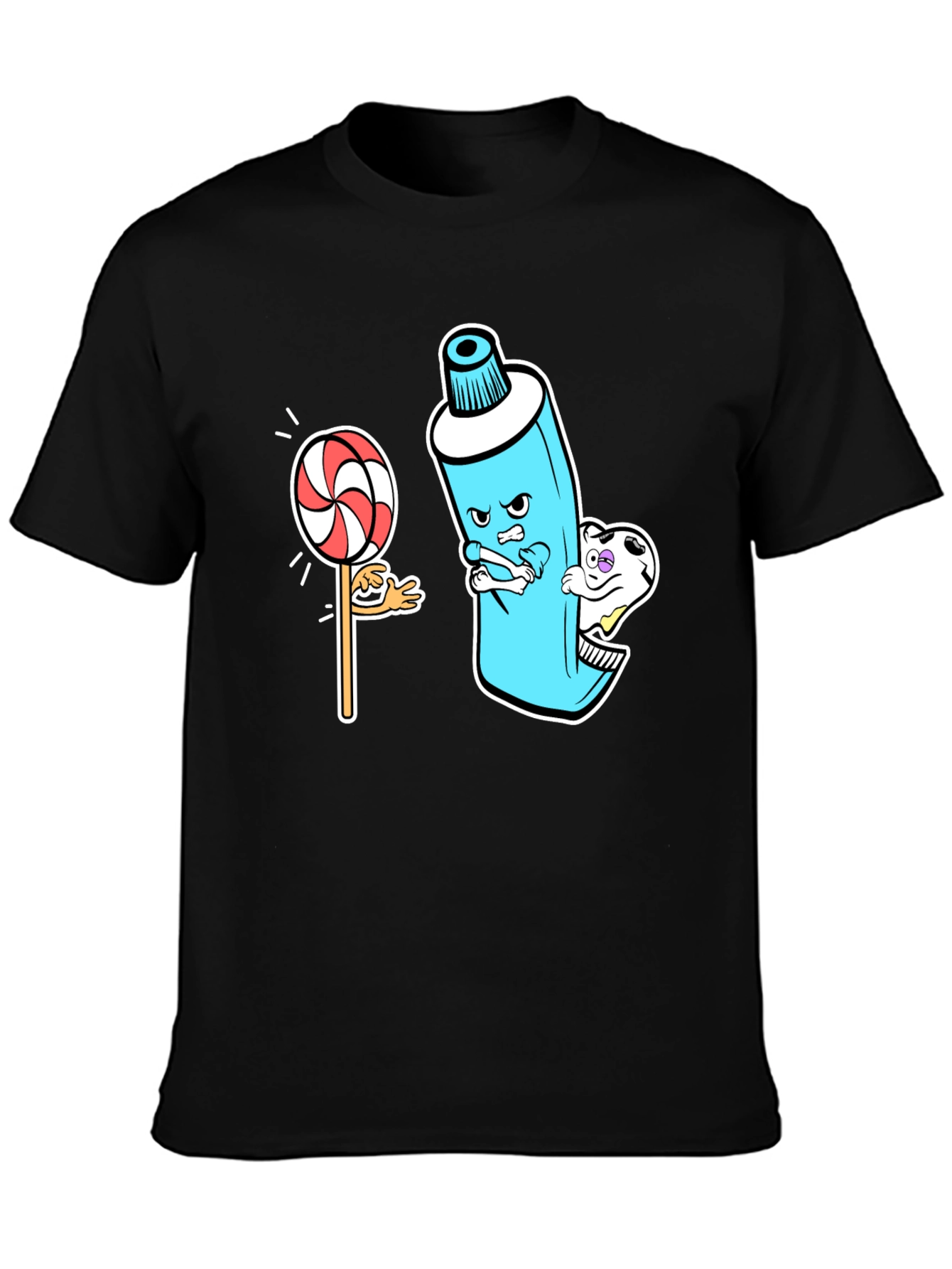 Funny Toothpaste vs. Lollipop Graphic Tee