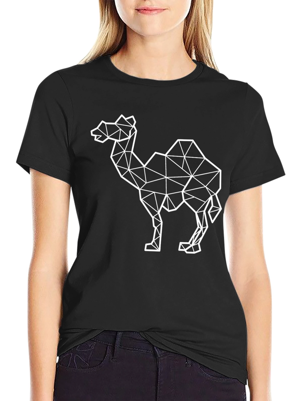 Geometric Camel Graphic Tee - Modern Desert Style