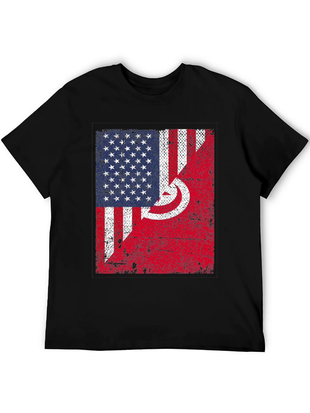 USA Tunisia Flags Graphic T-Shirt