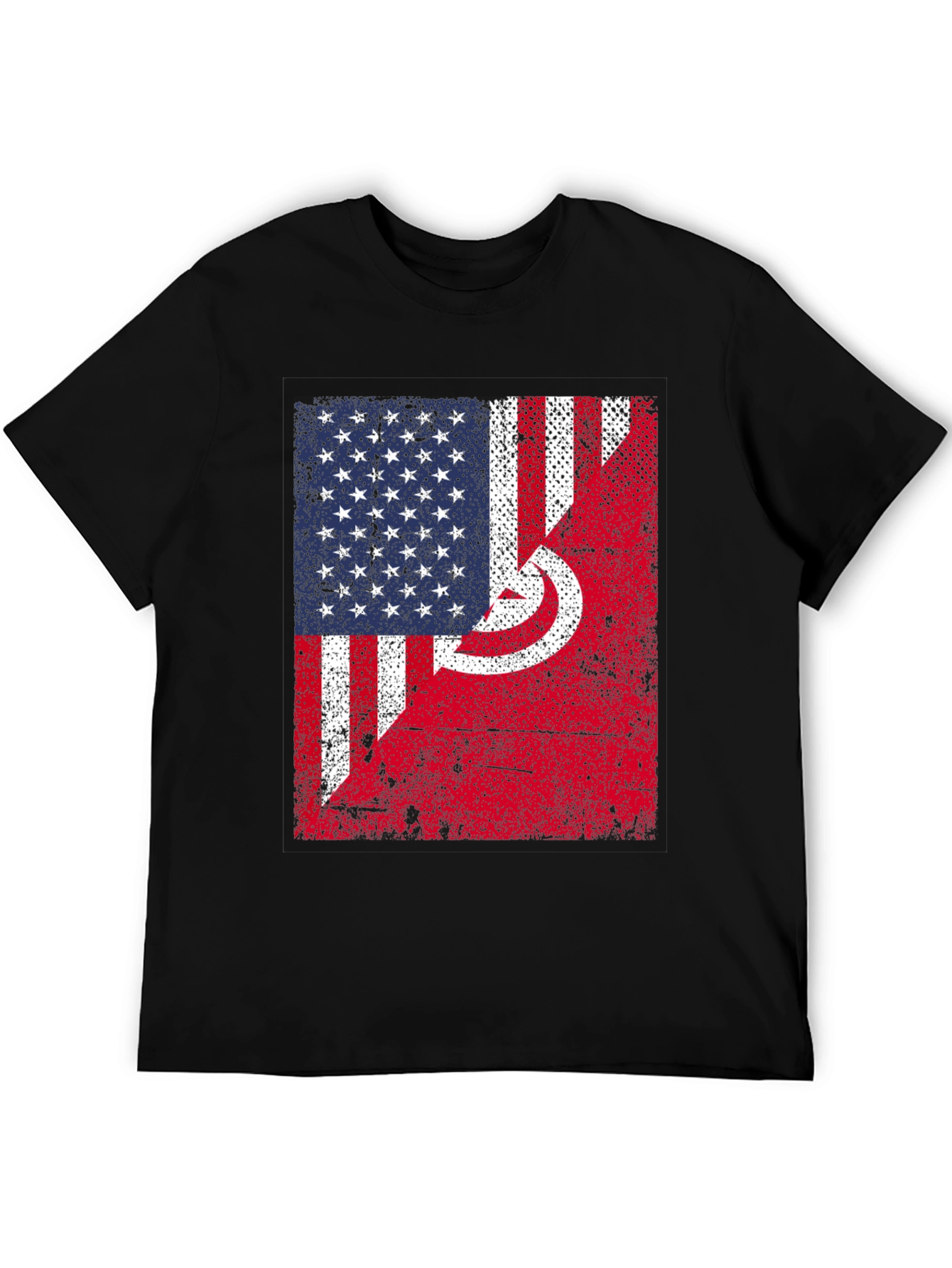 USA Tunisia Flags Graphic T-Shirt