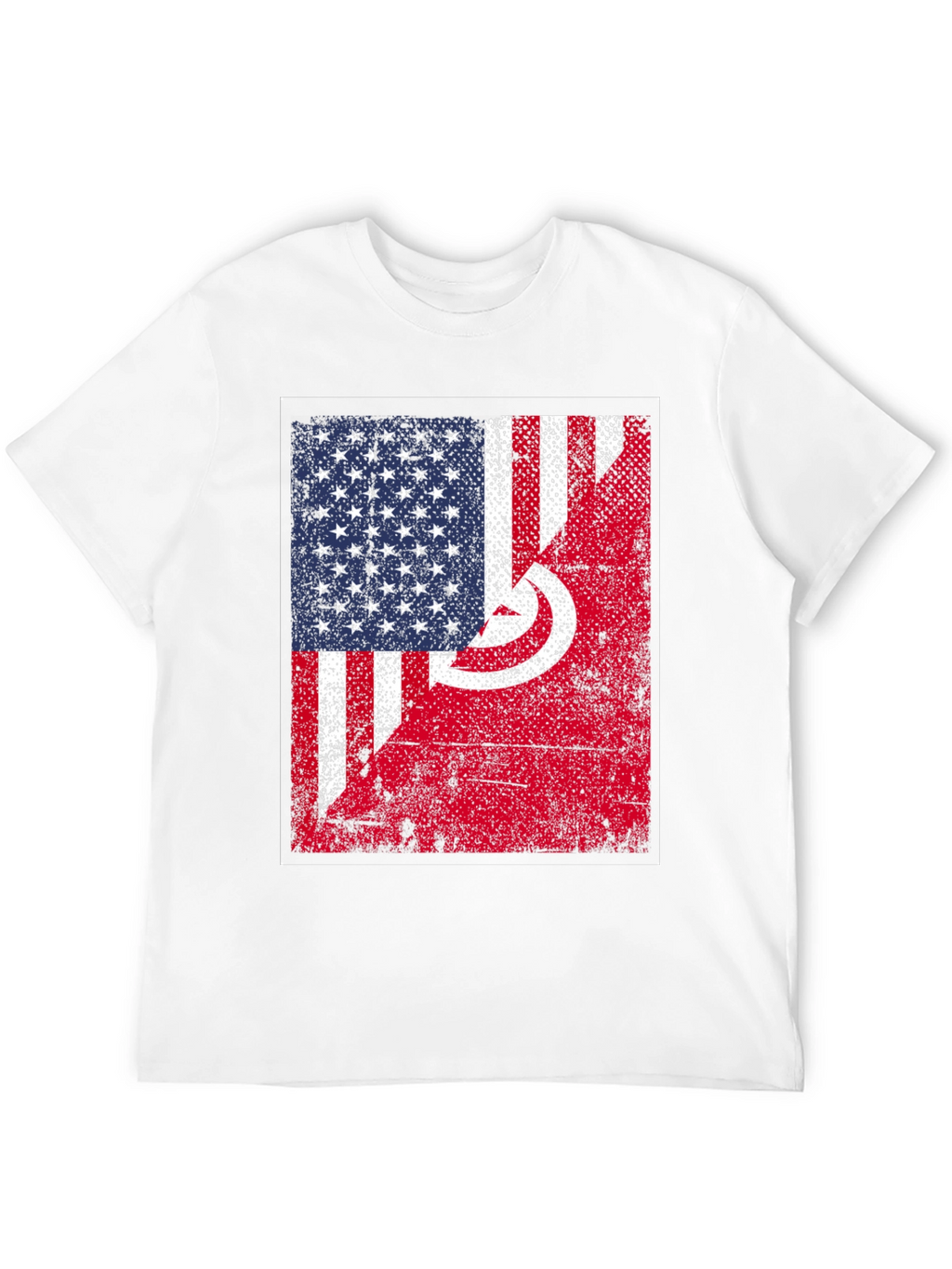 USA Tunisia Flags Graphic T-Shirt