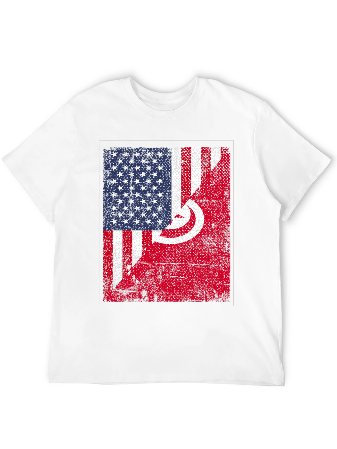 USA Tunisia Flags Graphic T-Shirt