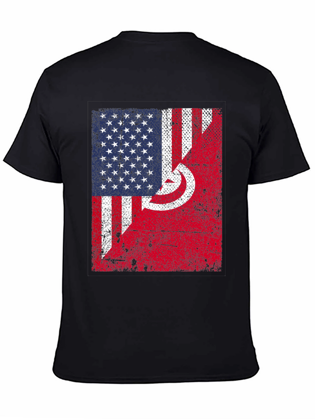 USA Tunisia Flags Graphic T-Shirt