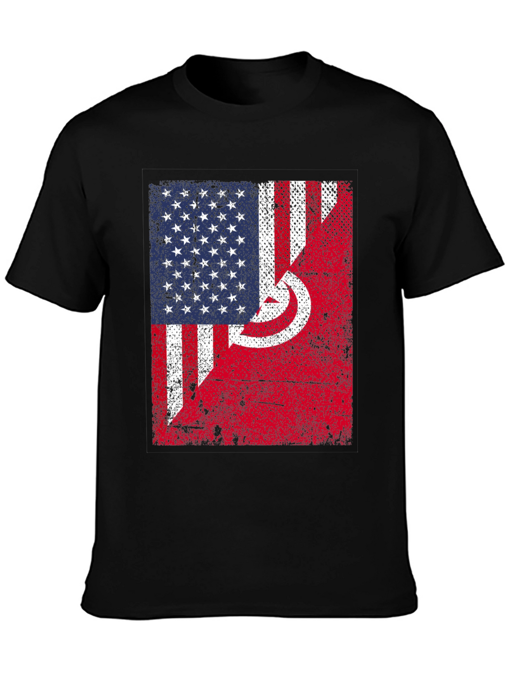 USA Tunisia Flags Graphic T-Shirt