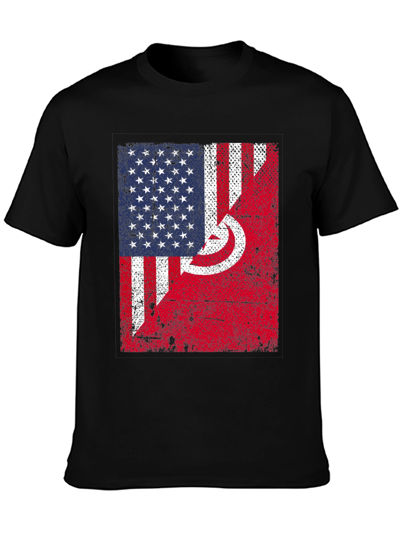 USA Tunisia Flags Graphic T-Shirt