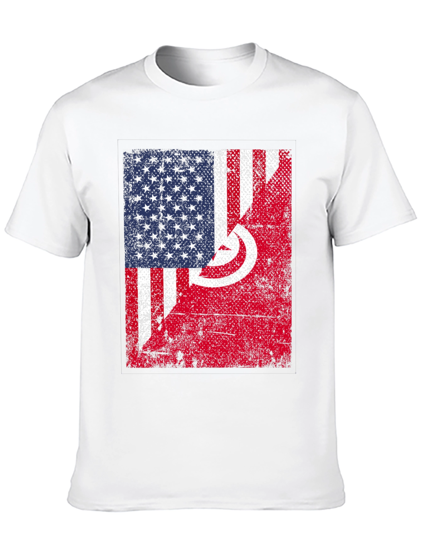 USA Tunisia Flags Graphic T-Shirt