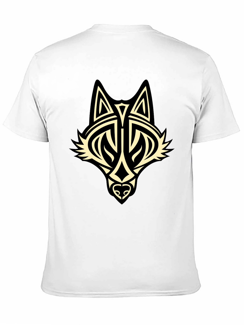 Tribal Wolf Graphic Black T-Shirt