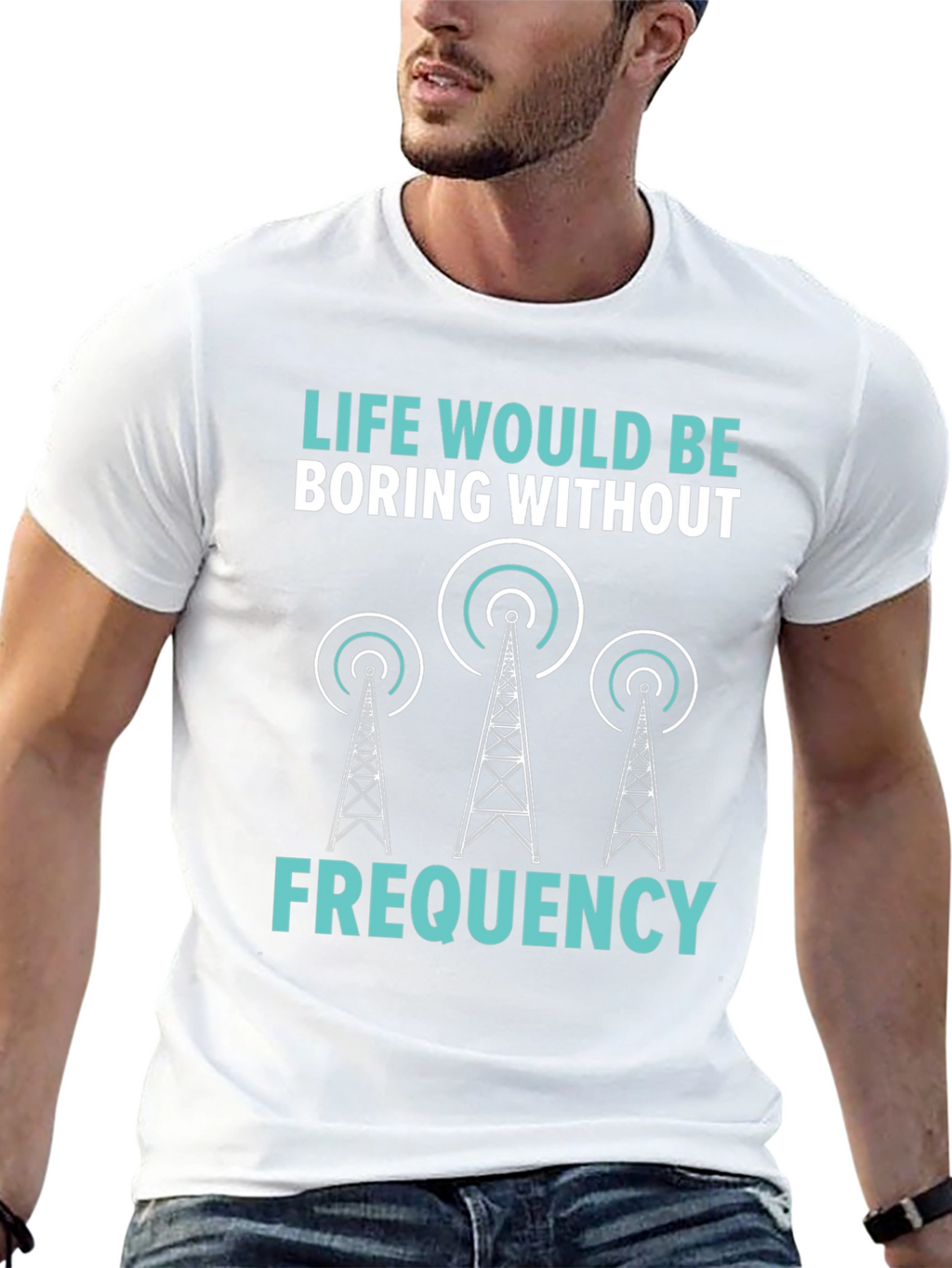 Life Boring Without Frequency Black T-Shirt