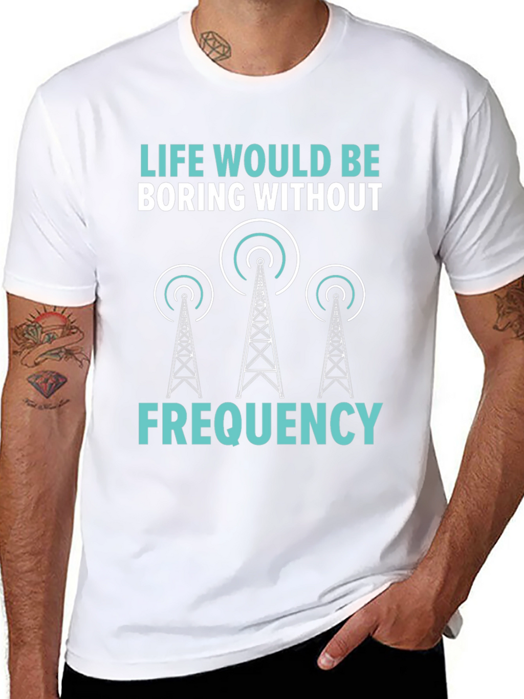 Life Boring Without Frequency Black T-Shirt