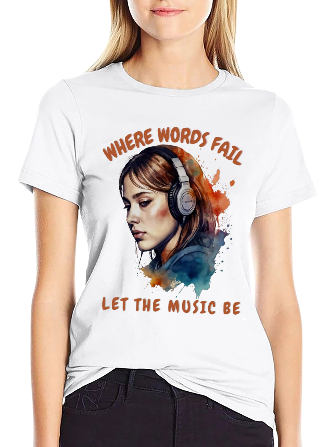 Words Fail Music Speaks Graphic Tee