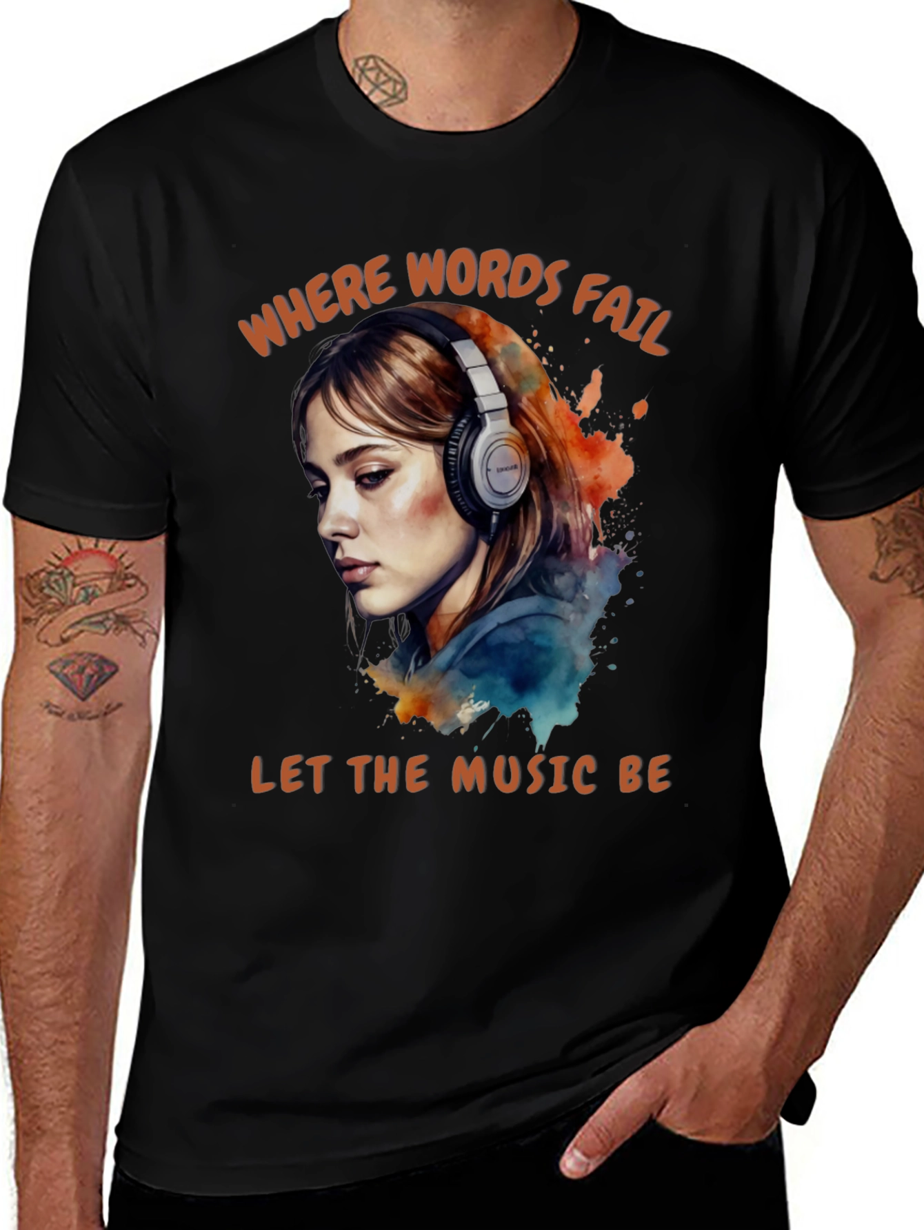 Words Fail Music Speaks Graphic Tee